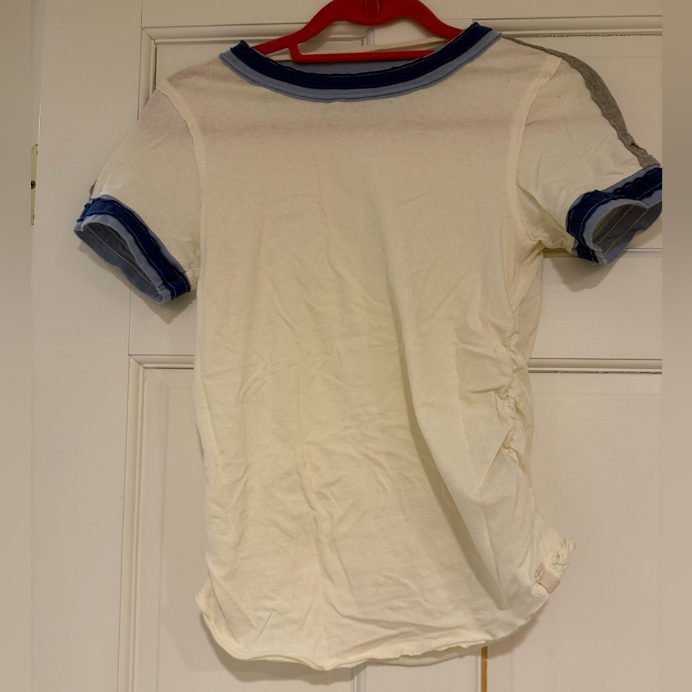 We The Free Cream and Blue Tee